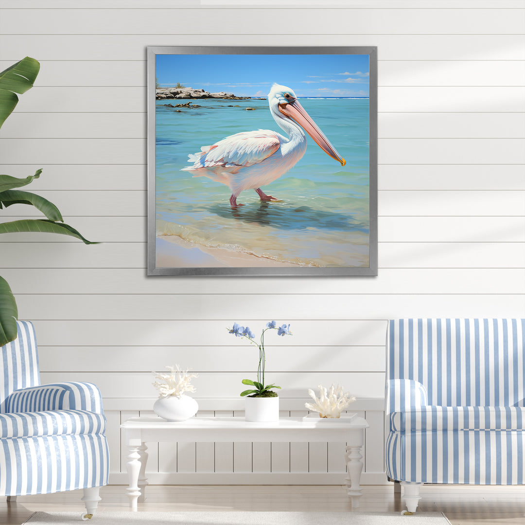 Tropical Pelican Poise - Coastal Animal Wall Art Prints