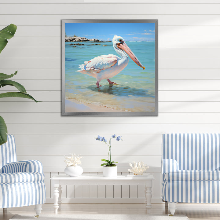 Tropical Pelican Poise - Coastal Animal Wall Art Prints