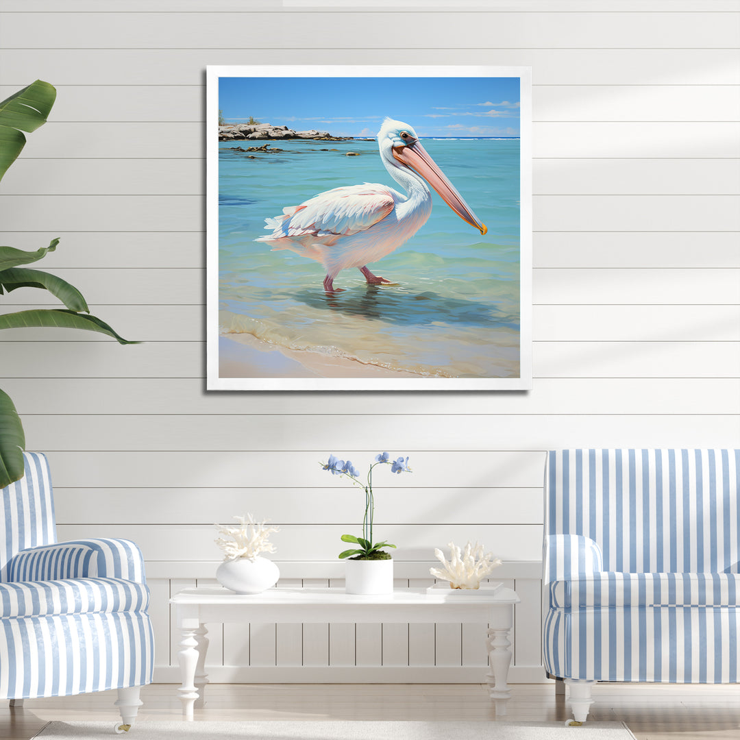 Tropical Pelican Poise - Coastal Animal Wall Art Prints