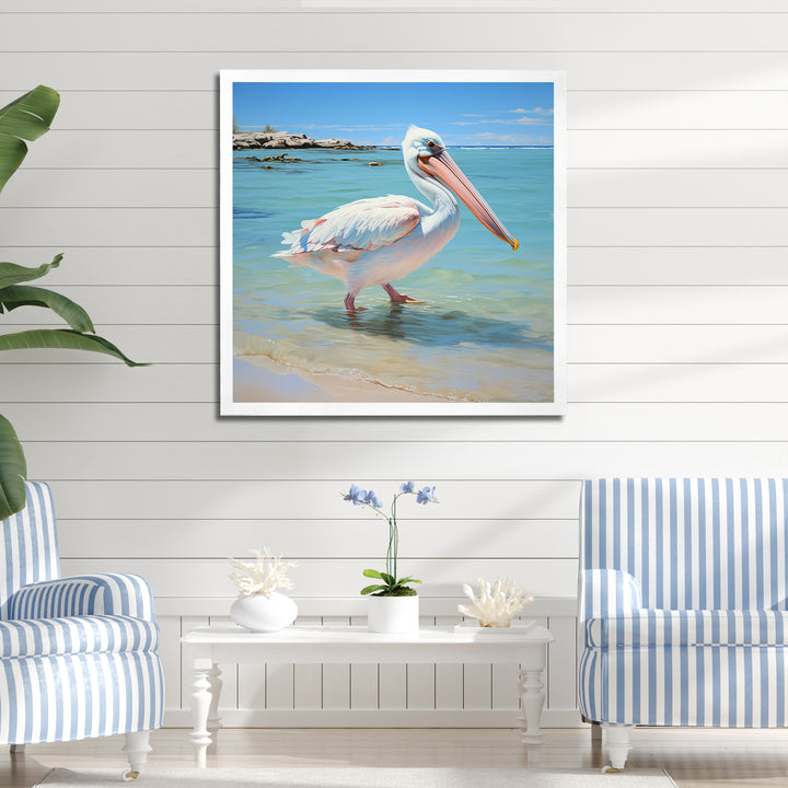 Tropical Pelican Poise - Coastal Animal Wall Art Prints