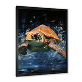 Sea Turtle Journey - Blue Coastal Animal Wall Art
