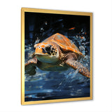Sea Turtle Journey - Blue Coastal Animal Wall Art