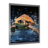 Sea Turtle Journey - Blue Coastal Animal Wall Art