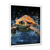 Sea Turtle Journey - Blue Coastal Animal Wall Art