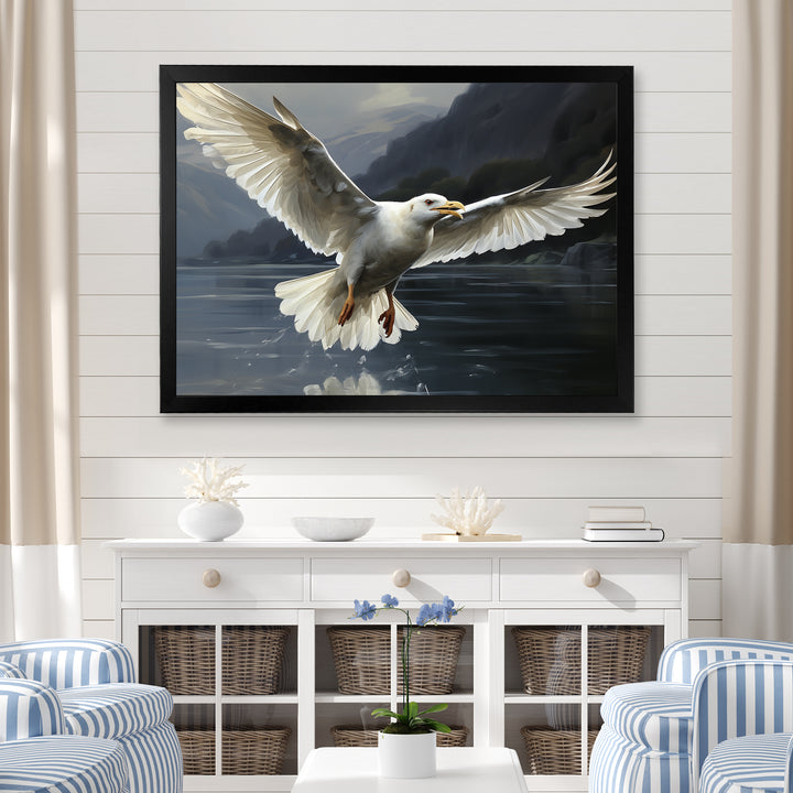 Seagulls Flight - Coastal Animal Large Canvas Wall Art