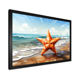 Shoreline Starfish cubic landscape - Coastal Animal Canvas Wall Art