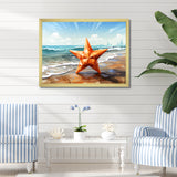 Shoreline Starfish cubic landscape - Coastal Animal Canvas Wall Art