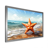 Shoreline Starfish cubic landscape - Coastal Animal Canvas Wall Art