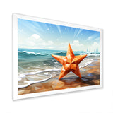 Shoreline Starfish cubic landscape - Coastal Animal Canvas Wall Art