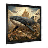 Whales Majesty futuristic - Coastal Animal Canvas Wall Art