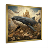 Whales Majesty futuristic - Coastal Animal Canvas Wall Art