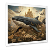 Whales Majesty futuristic - Coastal Animal Canvas Wall Art