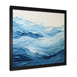 Blue and white modern waves of the Coast I - Coastal Canvas Wall Art