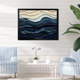 Blue and white Coastal Wave s Edge - Coastal Canvas Wall Art