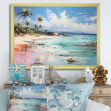 Green Tropical beach Escape I - Coastal Canvas Wall Art