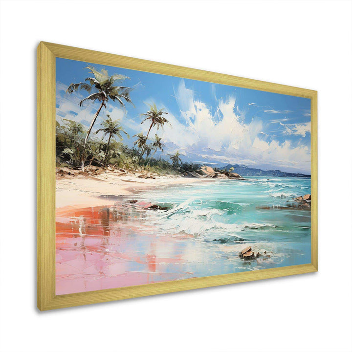 Green Tropical beach Escape I - Coastal Canvas Wall Art