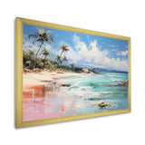 Green Tropical beach Escape I - Coastal Canvas Wall Art