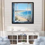 Coastal Window View by the beach III - Coastal Canvas Wall Art