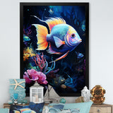 Yellow and blue Marine fish Beauty - Coral Wall Art Prints