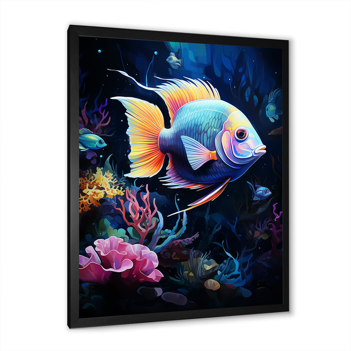 Yellow and blue Marine fish Beauty - Coral Wall Art Prints