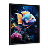Yellow and blue Marine fish Beauty - Coral Wall Art Prints