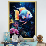 Yellow and blue Marine fish Beauty - Coral Wall Art Prints