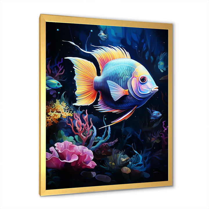 Yellow and blue Marine fish Beauty - Coral Wall Art Prints