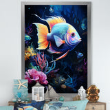 Yellow and blue Marine fish Beauty - Coral Wall Art Prints