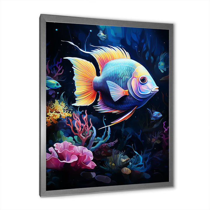 Yellow and blue Marine fish Beauty - Coral Wall Art Prints