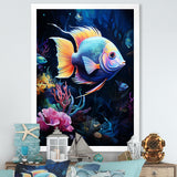 Yellow and blue Marine fish Beauty - Coral Wall Art Prints