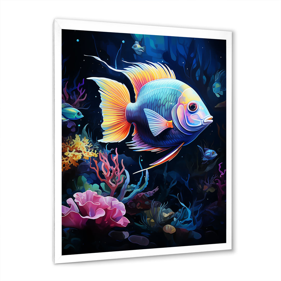 Yellow and blue Marine fish Beauty - Coral Wall Art Prints