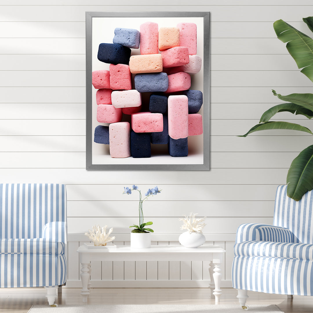 Cubist Marine Exploration of coral stick - Pink Coral Wall Art