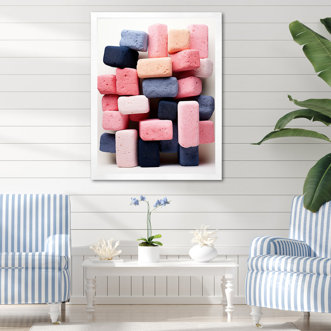 Cubist Marine Exploration of coral stick - Pink Coral Wall Art