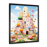 Cubist coral castle children s art - Coral Framed Canvas Art