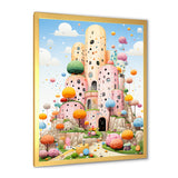 Cubist coral castle children s art - Coral Framed Canvas Art