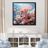 Pink coral Reef Explorations - Coral Large Canvas Wall Art