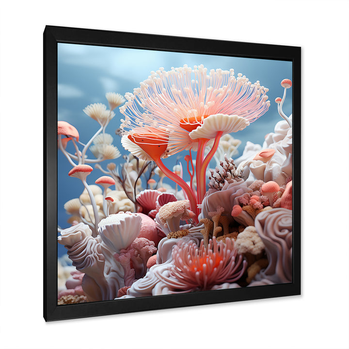 Pink coral Reef Explorations - Coral Large Canvas Wall Art