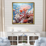 Pink coral Reef Explorations - Coral Large Canvas Wall Art