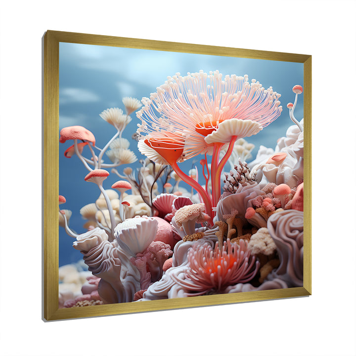 Pink coral Reef Explorations - Coral Large Canvas Wall Art