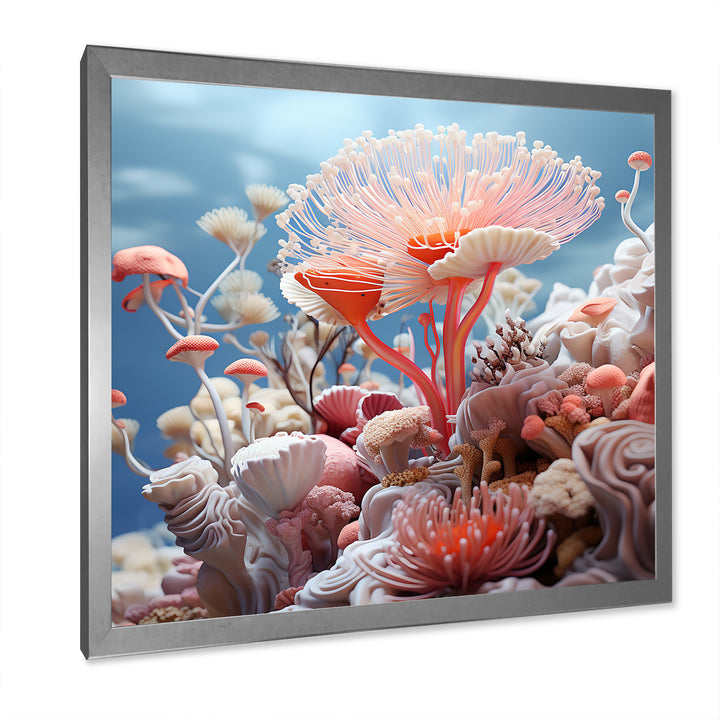 Pink coral Reef Explorations - Coral Large Canvas Wall Art