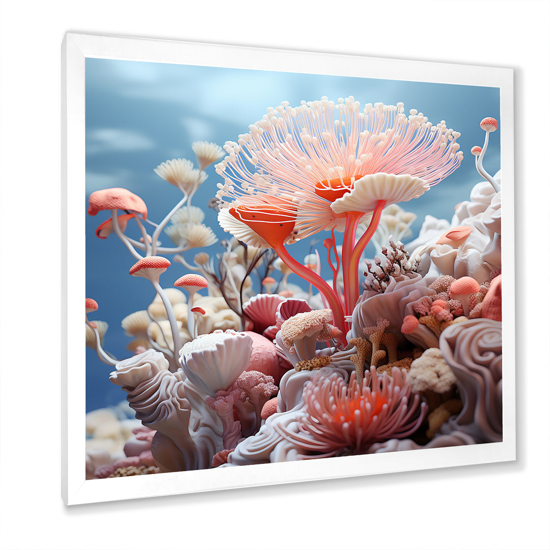 Pink coral Reef Explorations - Coral Large Canvas Wall Art