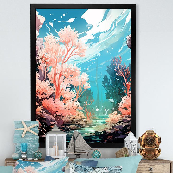 Pop Art Seabed coral Spectacle - Coral Canvas Wall Art