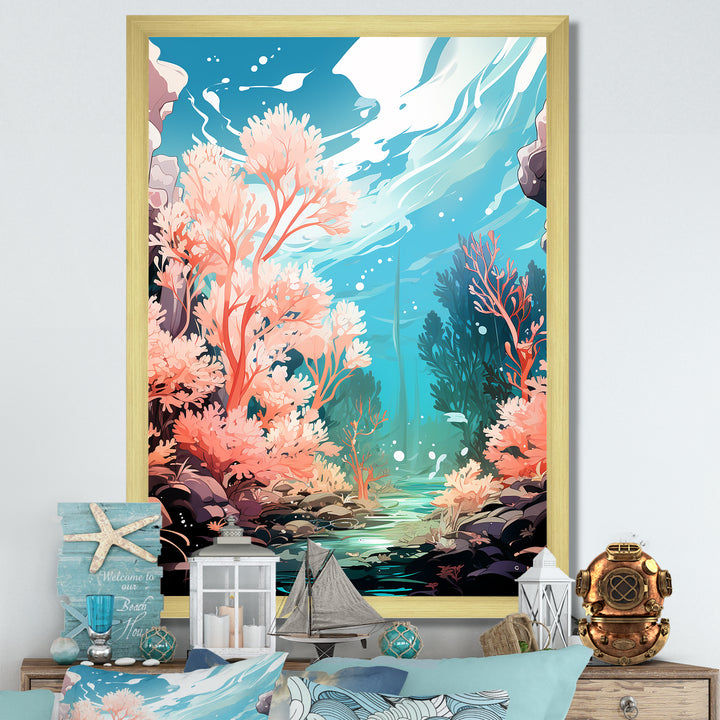 Pop Art Seabed coral Spectacle - Coral Canvas Wall Art