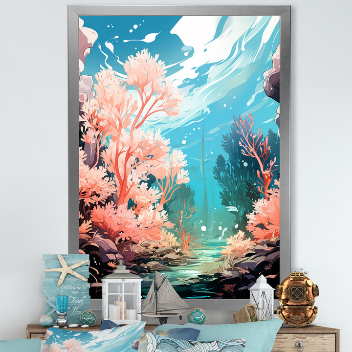 Pop Art Seabed coral Spectacle - Coral Canvas Wall Art