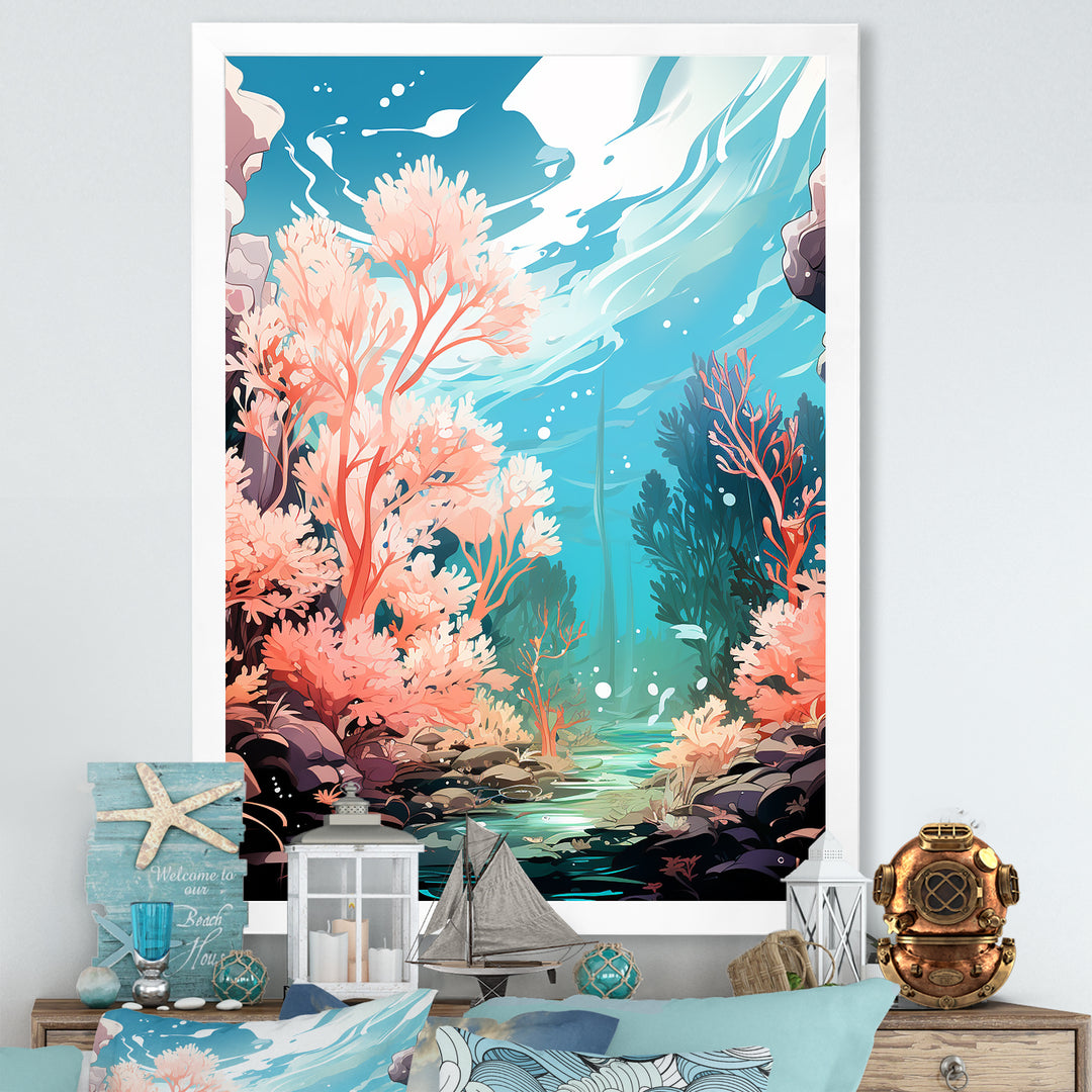Pop Art Seabed coral Spectacle - Coral Canvas Wall Art