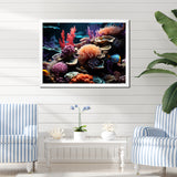 Tranquility coral Reef Serenity - Blue Coral Wall Art