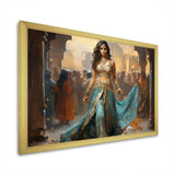 Blue and gold Belly Dancer - Fashion Canvas Wall Art