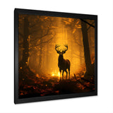 Brown Majestic Forest Deer - Deer Living Room Wall Art