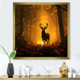 Brown Majestic Forest Deer - Deer Living Room Wall Art
