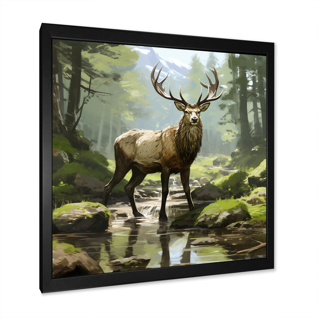 Noble Buck Deer Portrait - Deer Canvas Wall Art